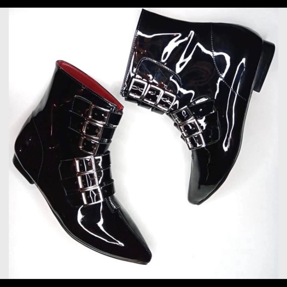 Blackpatent winklepicker boot, 80’s inspired